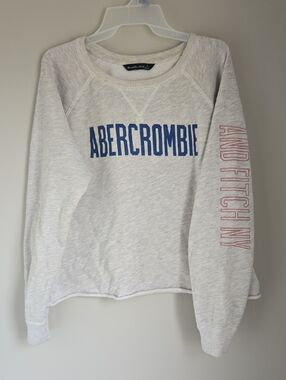 Sz L Abercrombie & Fitch Gray Pullover Sweatshirt- Fair Condition